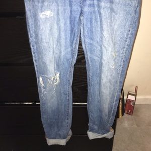 levi’s original jeans distressed and cuffed